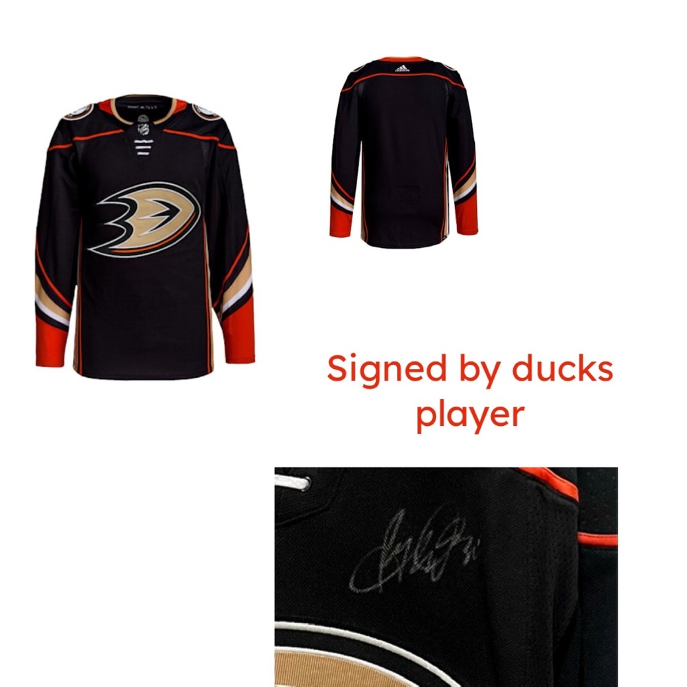 ADIDAS DUCKS HOME ANAHEIM DUCKS AUTHENTIC NHL JERSEY Signed by  Ryan Getzl  XL